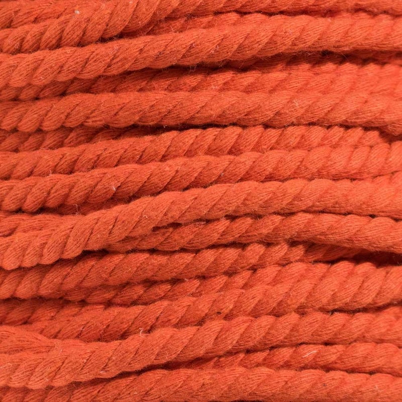 Craft County Super Soft 3 Strand Twisted Cotton Rope (Orange, 1/4 Inch x 10 Feet) - Image 1